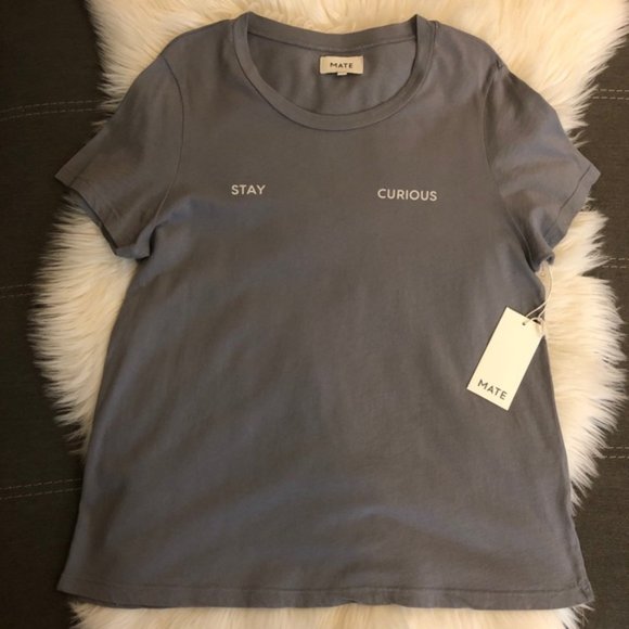 MATE the Label Stay Curious Crewneck T-shirt - Size Large - Picture 4 of 11